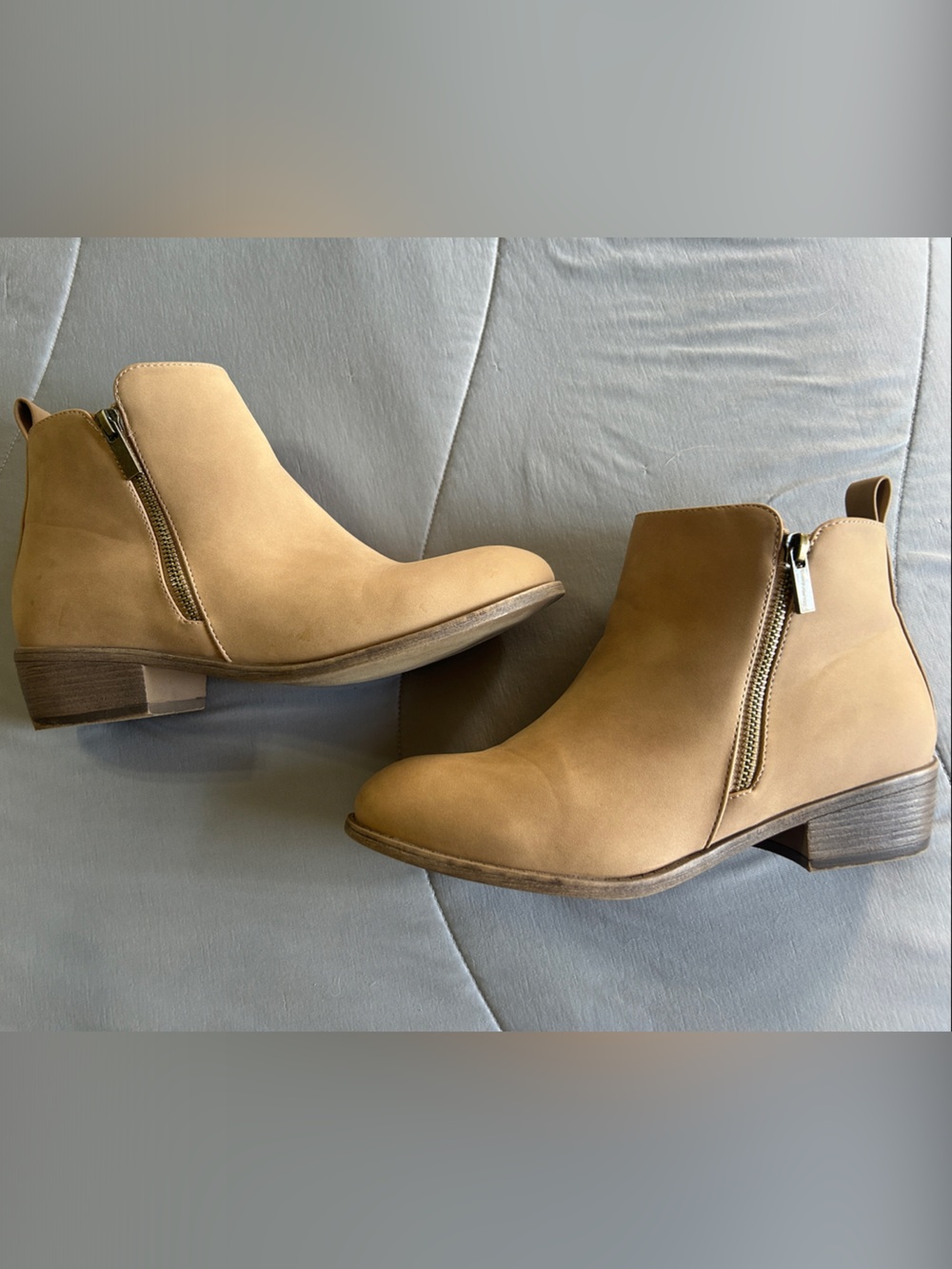 Everyday Tan Side-Zip Ankle Booties